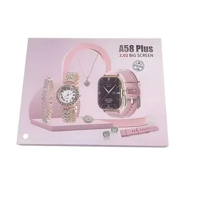 A58 Plus Smartwatch & Jewellery Combo
