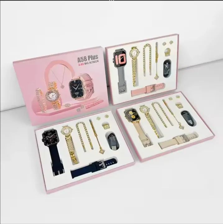 A58 Plus Smartwatch & Jewellery Combo